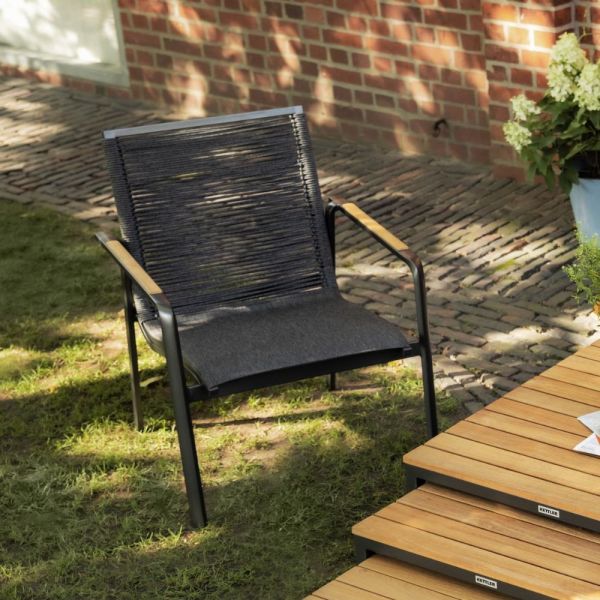 KETTLER DINING DIAMOND Rope Loungesessel mit Armlehne anthrazit charcoal 0103908-7720