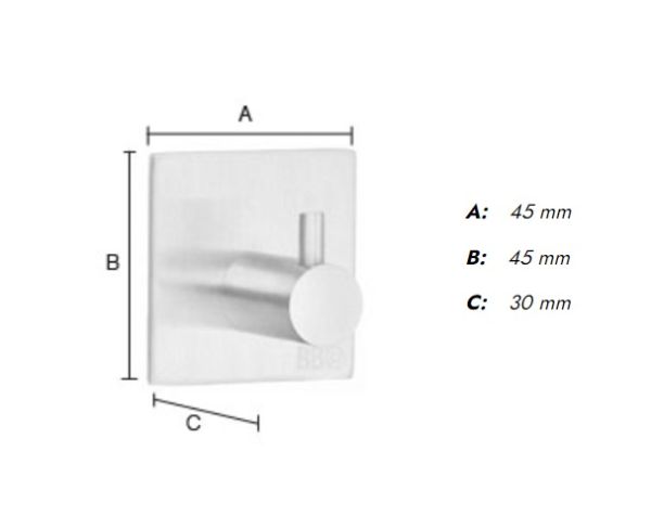 Smedbo Design selbstklebender Haken 4,5x4,5cm, chrom