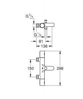 Vorschau: Grohe Grotherm 800 Cosmopolitan Thermostat-Wannenbatterie ohne S-Anschlüsse, chrom