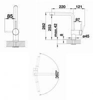 Vorschau: Blanco Linus Küchen-Einhebelmischer, Niederdruck, metallische Oberfläche, chrom