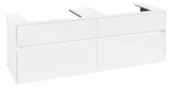 Villeroy&Boch Collaro Waschtischunterschrank passend zu 2 Aufsatzwaschtische 4A336G, glossy white 160cm C02400DH