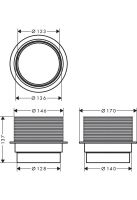 Vorschau: Hansgrohe RainDrain Spot Höhenausgleich Ergänzungsstück,, kürzbar