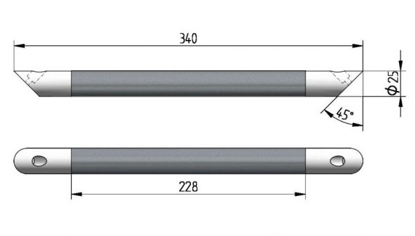 Avenarius Fußstütze Eckmodell mit Anti-Rutsch-Auflage, chrom/schwarz