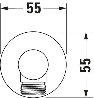 Duravit Wandanschlussbogen mit Brausehalter, schwarz matt