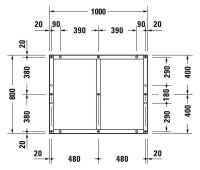 Vorschau: Duravit Tempano Fußgestell höhenverstellbar 70 - 100mm 1000x800x85mm