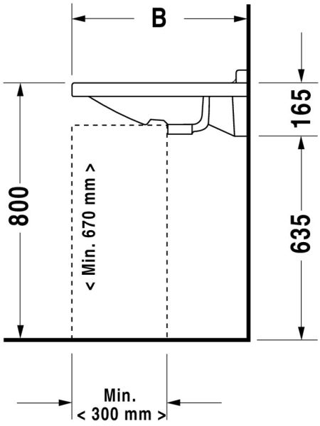 Duravit Starck 3 Waschtisch 70x54,5cm, mit Überlauf, ohne Wondergliss, weiß 0309700000