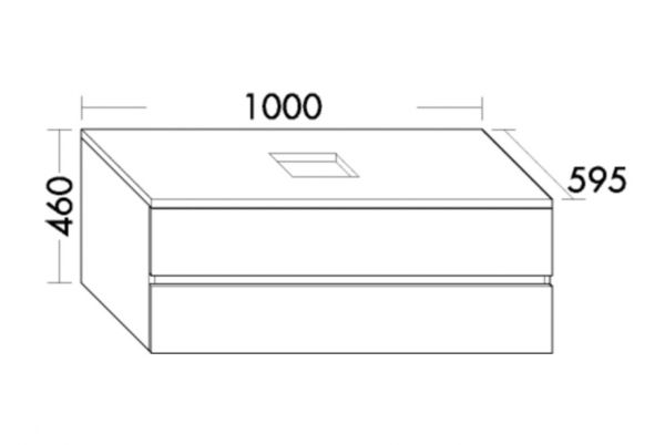 Burgbad Cube Waschtischunterschrank passend zu Grohe Cube Aufsatzschalen, mit 2 Auszügen, 100cm WWXX100F3781