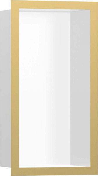 Hansgrohe XtraStoris Individual Wandnische mit Rahmen 300/150/100, weiß matt/polished gold optic