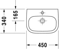 Vorschau: Duravit D-Code Handwaschbecken rechteckig 45x34cm, mit Hahnloch und Überlauf, weiß 0705450000