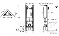 Vorschau: MEPA nextVIT Eck-WC-Montageelement Spülkasten Typ A31, BH 120cm