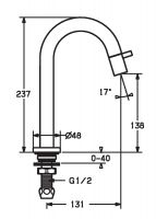 Vorschau: Hansa Hansanova Waschtisch-Standventil, für Kalt- oder Mischwasser-Anschluss, 131mm, schwarz matt