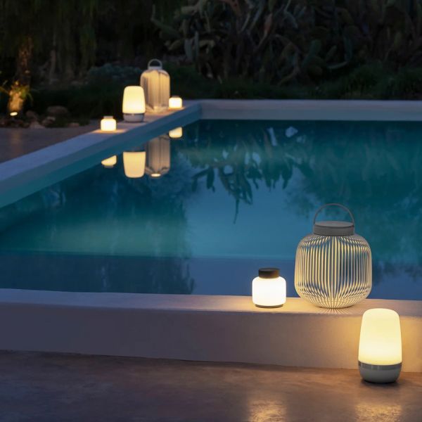 blomus LITO LED-Lamp Laterne M 67052 silk gray