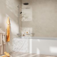 Vorschau: hansgrohe Pulsify S Puro Duschsystem 260 EcoSmart mit Wannenthermostat Ecostat Fine, chrom