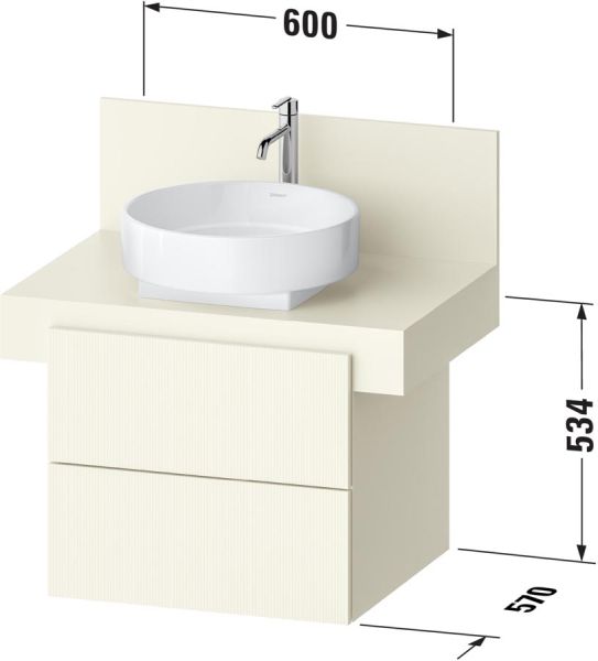 Duravit Balcoon Set Aufsatzbecken mit Unterschrank 80cm, sandbeige matt