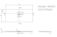 Vorschau: Villeroy&Boch Squaro Infinity Quaryl®-Duschwanne, flächenbündiger Einbau, 150x70cm, techn. Zeichnung