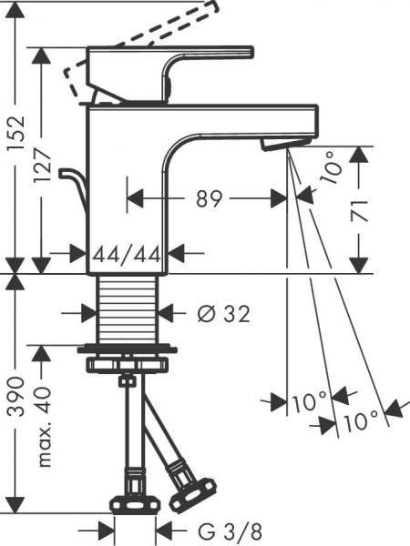 Hansgrohe Vernis Shape Waschtischarmatur 70 chrom 71566000