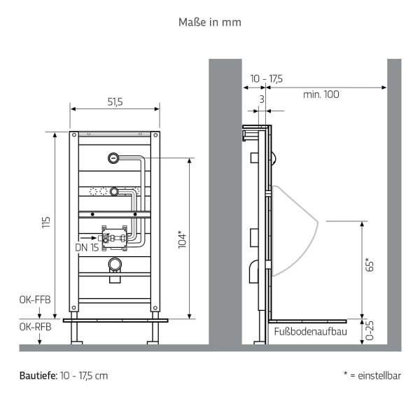 WimTec FIX UR ONE Urinal-Montageelement Laufen Caprino
