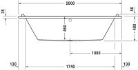 Vorschau: Duravit Starck Einbau-Badewanne rechteckig 200x100cm, weiß