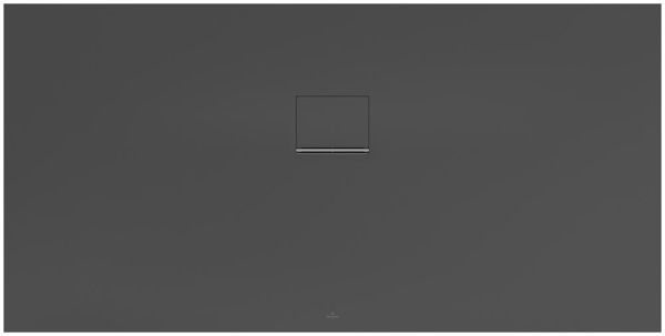 Villeroy&Boch Squaro Infinity Quaryl®-Duschwanne, lange Seite geschnitten an der Wand, 180x90cm, anthracite, UDQ1890SQI2BV-1S