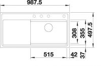 Vorschau: Blanco Zenar XL 6 S-F Granitspüle SILGRANIT®, Becken links