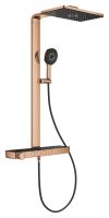 Grohe Rainshower Aqua Pure Duschsystem mit Thermostatbatterie, warm sunset glänzend/schwarz 100961DA00