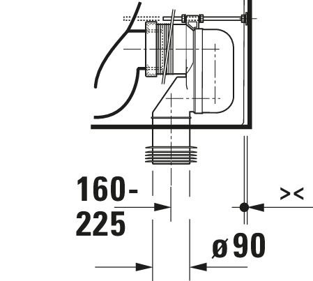 Duravit ME by Starck Stand-WC für Kombination, Tiefspüler, spülrandlos, WonderGliss, weiß