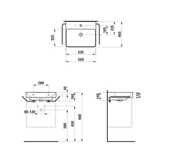 Laufen Pro X Aufsatzwaschtisch 55x46,5cm