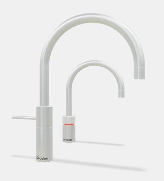 Quooker Nordic Round Twintaps Set Kochend-Wasserhahn und Mischbatterie, rund