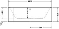 Vorschau: Duravit Happy D.2 Plus Vorwand-Badewanne rechteckig 180x80cm, weiß/graphit