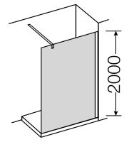 Provex JOLLY JW-5 Seitenwand mit Stütze 120x200cm ESG 6mm, brillant glänzend