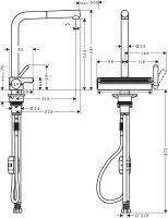 Vorschau: Hansgrohe Aquno Select M81 Einhebel-Küchenmischer 250, Ausziehauslauf, 2jet