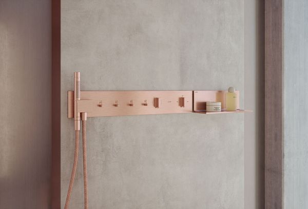 Axor ShowerComposition Thermostatmodul 610/110 Unterputz 4 Verbraucher brushed red gold 12573310