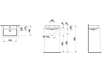 Vorschau: Laufen Pro S Aufsatzwaschtisch wandmontiert, geschliffen, mit 1 Hahnloch, 45x35cm, weiß H8169610001041