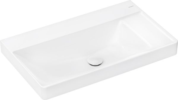 Hansgrohe Xelu Q Waschbecken 80x48cm ohne Hahnloch, ohne Überlauf, Ablage rechts, weiß 61026450