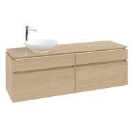 Vorschau: Villeroy&Boch Legato Waschtischunterschrank 160x50cm für Aufsatzwaschtisch, 2 Auszügen, nordic oak, B59600VJ