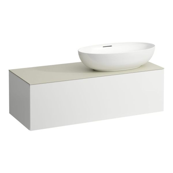 Laufen IL BAGNO ALESSI ONE Schubladenelement 1200, Ausschnitt rechts inkl. Hahnloch, zu WT H818977_8, weiß, H4313190972601