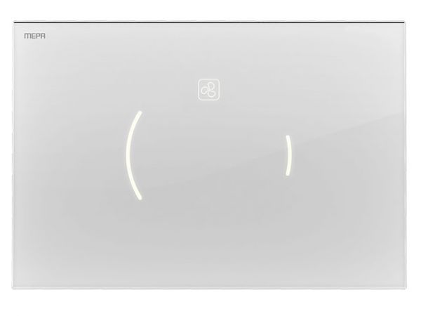 MEPA Sanicontrol® Betätigungsplatte MEPAzero Lumo Design 2-Mengen teileingelassen, Glas weiß