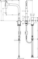 Vorschau: Hansgrohe Metris Select M71 2-Loch Einhebel-Küchenmischer 200, Ausziehbrause, 2jet