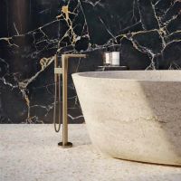 Axor Citterio C Cubic Cut Einhebel-Wannenarmatur, bodenstehend, brushed bronze 49441140