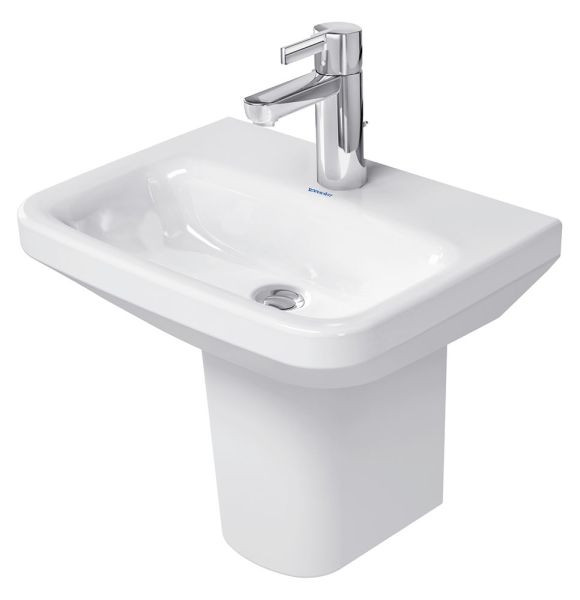 Duravit DuraStyle Handwaschbecken 45x33,5cm mit 1 Hahnloch, ohne Überlauf, weiß 0708450000