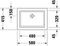 Vorschau: Duravit Universal Einbauwaschtisch rechteckig 58x41,5cm, ohne Überlauf, ohne Hahnloch, weiß 0317580000