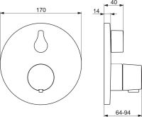 Vorschau: Hansa Hansaliving Fertigmontageset Brause-Thermostat-Batterie, rund, chrom