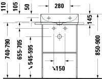 Vorschau: Duravit DuraSquare Waschtisch 50x47cm, ohne Überlauf, mit Wondergliss, mit nicht verschließbarem Ablaufventil, weiß 23535000701