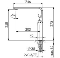 Vorschau: Steinberg Serie 230 Waschtischarmatur hoch, Ausladung 20cm, chrom