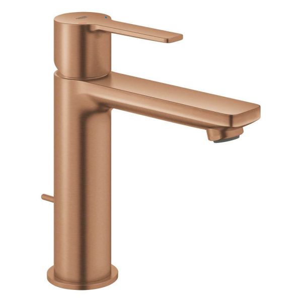 Grohe Lineare Badarmatur S-Size, Zugstangen-Ablaufgarnitur, wassersparend, warm sunset gebürstet 32114DL1