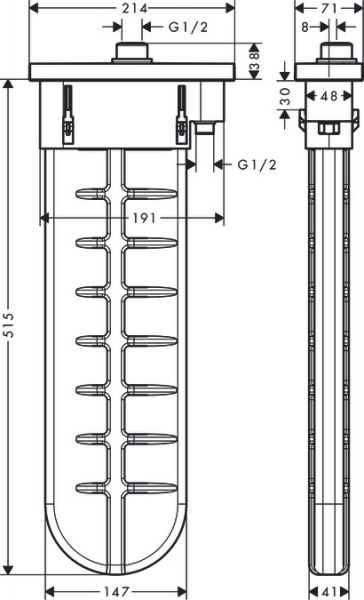 Hansgrohe sBox Schlauch-Aufrollsystem Fertigset oval