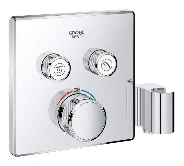 Grohe Grohtherm SmartControl Thermostat mit 2 Absperrventilen und integriertem Brausehalter, chrom