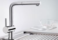 Vorschau: Blanco Linus-S Küchenarmatur mit ausziehbarem Auslauf, Hebel links, chrom