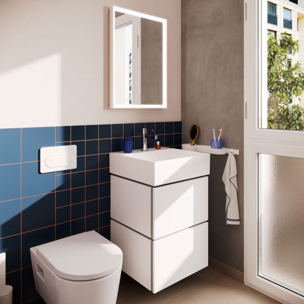 hansgrohe Xilesa E Unterschrank 48x47cm für Handwaschbecken mit 2 Schubkästen, Grifffuge
