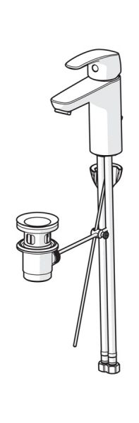 Hansa Hansapinto XL Waschtisch-Einhand-Einlochbatterie mit Ablaufgarnitur, chrom